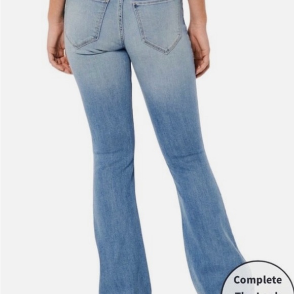 Hollister Light Blue Distressed High Rise Vintage Flare Stretch Jeans Y2K 2000’s - Picture 3 of 11